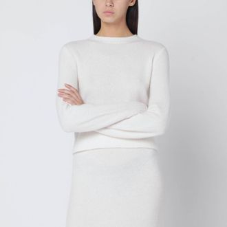 Max Mara Ivory sweater in stretch cashmere knit