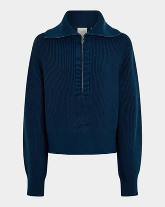 Varley Maura Half-Zip Ribbed Knit Pullover