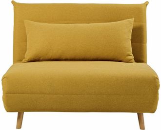 Maisons du monde Sillón cama de 1 plaza en amarillo mostaza