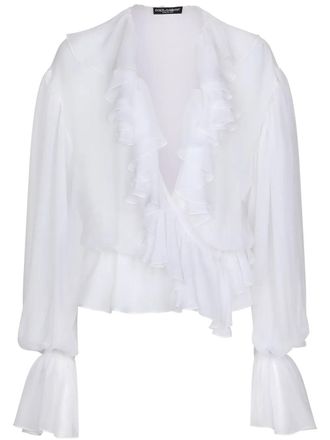 Dolce & Gabbana Ruffled Crop Blouse