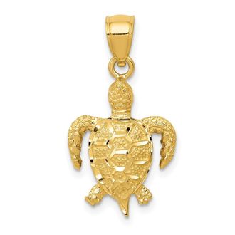 Diamond2Deal 14k Yellow Gold Turtle Pendant