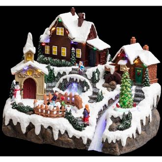 F&eacute;&eacute;ric Lights & Christmas F&eacute;&eacute;ric Lights And Christmas - Villaggio di natale lago ghiacciato animato con musica 28 led + trasformatore - Feeric lights & christmas