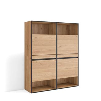 Skraut Home Zapatero efecto madera roble 120x35x145cm