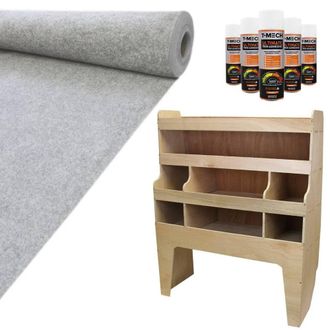 MonsterShop 11sqm Silver Grey Van Lining & VW Transporter Racking Unit