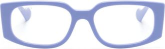 Gucci Double-G rectangle-frame glasses - women - Acetate - 55 - Purple