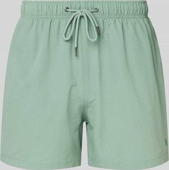 Mc Neal Relaxed Fit Badeshorts mit Logo-Stitching in Metallic Gruen, Größe XXL