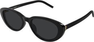 Saint Laurent Ovale Zonnebrillen - Dames - Zonnebrillen - Zwart - 55 MM - Accessoires
