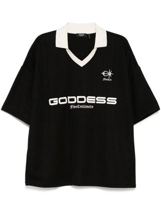 Five CM logo-embroidered polo shirt - men - Polyester - S - Black