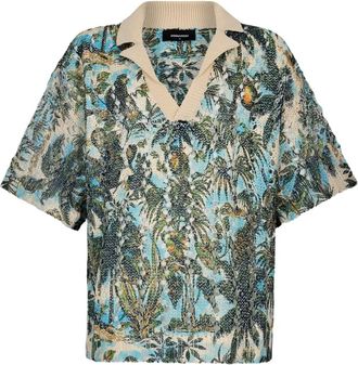 Dsquared2 Top met Monkey Business print - Blauw