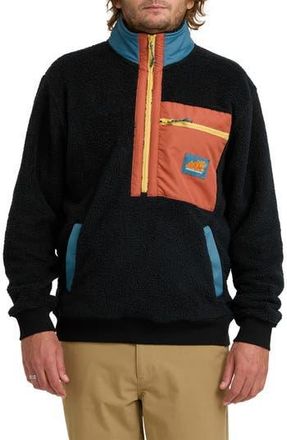 Billabong Boundary Peak Colorblock Fleece Zip-Up Jacket in Black at Nordstrom Rack, Size Xx-Large