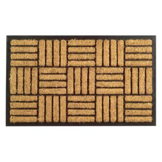 Imports Decor Criss Cross Coir Brush Mat, Anti-Skid Rubber Backed Outdoor Door Mat for Entryway & Heavy Use