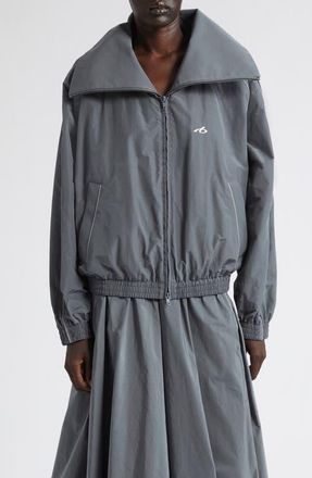 Balenciaga Techno Cotton & Nylon Jacket in Lead at Nordstrom, Size 40
