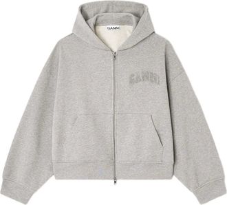 Ganni Sweater met capuchon en rits - Grijs