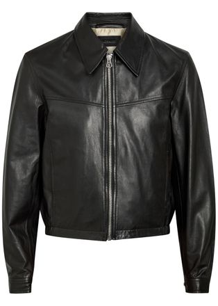 Christophe Lemaire Leather Biker Jacket - Black - XL