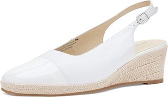 David Tate Scarlet Womens Sandals White Leather/Patent Leather : 10.5 WW (EE)