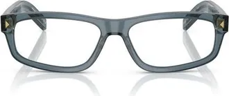 Prada 57mm Rectangular Optical Glasses in Blue at Nordstrom