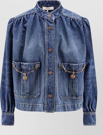 Chlo&eacute; gathered denim jacket