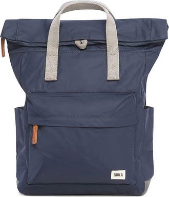Roka Canfield B Collection Sustainable Nylon Zip Top Tote Backpack, Midnight