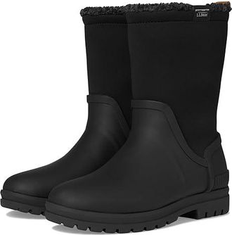 L.L.Bean Rugged Winter Wellie Boot Womens Rain Boots Classic Black : 10 B - Medium, Rubber