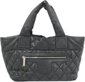 Chanel Pre-owned Tote Bags, female, Black, Size: ONE SIZE Pre-owned Vintage Nylon Tote Bag