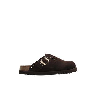 Scholl Beatriz Clog Fur - Dames - Klompen - Bruin - 39 EU - Leer - Schoenen