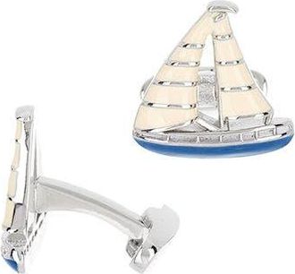 Link Up Blue Enamel Sailboat Cufflinks at Nordstrom