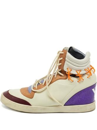 Yohji Yamamoto leather hi-top sneakers - Neutrals