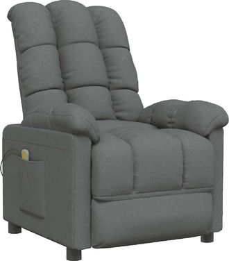 vidaXL Sill&oacute;n De Masaje De Tela Gris Oscuro Vidaxl