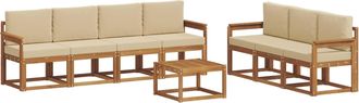 vidaXL Conjunto De Sof&aacute;s De Exterior 8 Uds. Natural Y Beige Vidaxl