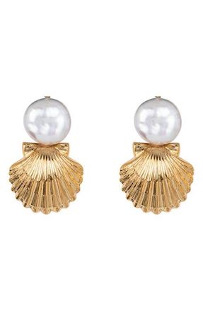 Jennifer Behr Laguna Shell Drop Earrings in Gold at Nordstrom