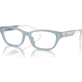 Emporio Armani 54mm Cat Eye optical glasses in Blue at Nordstrom