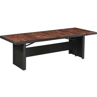 vidaXL Mesa De Jard&iacute;n Rat&aacute;n Sint&eacute;tico Madera Acacia Maciza 240x90x74cm Vidaxl