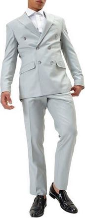 Ron Tomson Double Breasted Suit in Sage Tint at Nordstrom Rack, Size 44 Us / 54 Eu Regular