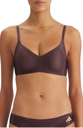 adidas Originals Bonded Wireless T-Shirt Bra in Shadow Brown at Nordstrom, Size X-Large