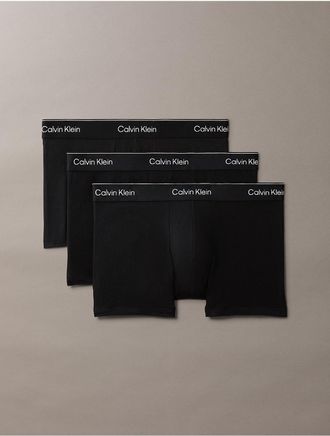 Calvin Klein Mens Icon Cotton Stretch 3-Pack Trunk - Black - XL