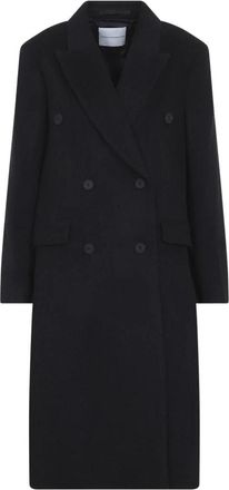 STUDIO NICHOLSON Aber Oversized Double Breasted Coat - Dames - Mantel - Zwart - XS - Katoen - Jassen
