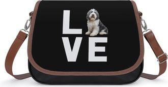 Generic I Love Old English Sheepdog Fashion Womens Crossbody Bags Novelty Handbag Shoulder Bag Purse