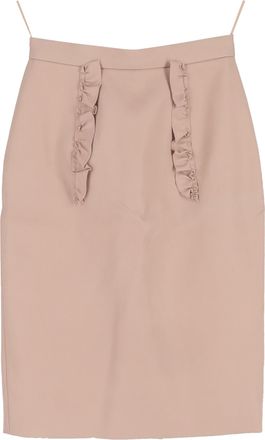 Miu Miu Cammeo Knee-length Pencil Skirt in Pink Nylon