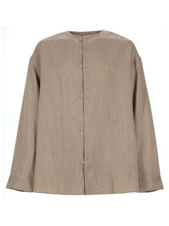 Jacquemus Neutral Pastro Loose Fitting Linen-Blend Shirt