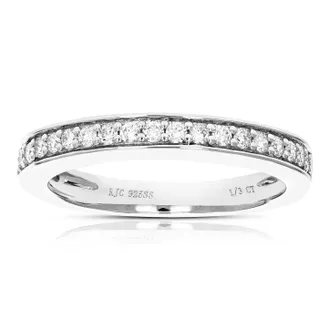 Vir Jewels 1/3 cttw Lab Grown Diamond Wedding Band in Sterling Silver For Women