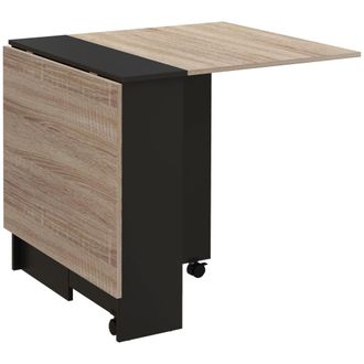 HOMCOM Mesa plegable 75x140x74 cm natural y negro