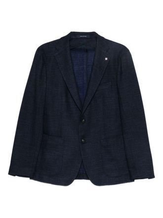 Tagliatore Navy Blue Blazer In Virgin Wool