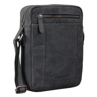 STILORD Fox Mens Bag Leather Vintage Messenger in Genuine Leather Vintage Cross Body Cross Over Bag for Men Women, Colour: Grey