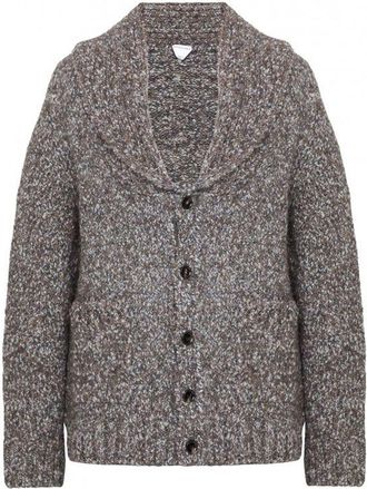 Bottega Veneta Gray Alpaca Leather Mens Cardigan