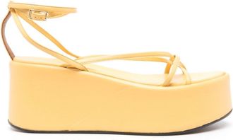 ATP Atelier Nole 80mm leather platform sandals - women - Calf Leather/Calf Leather/Calf Leather - 37 - Yellow