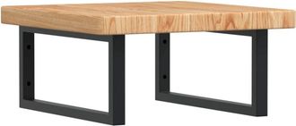 vidaXL Estante De Lavabo De Pared De Acero Y Madera Maciza De Roble Vidaxl