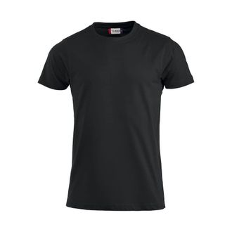 Clique Clique - Mens Premium-T T-Shirt Crew Neck Half Sleeve, Cotton Jersey, Sweatband, Stretch Collar, Slim Fit (Black L), Black