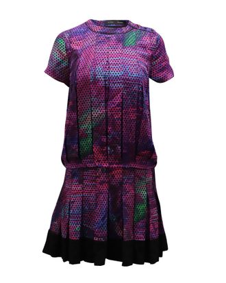Proenza Schouler Pleated Midi Dress in Purple Silk