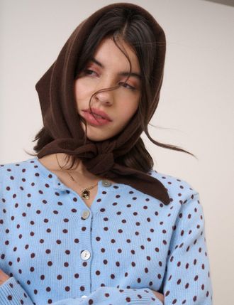 Nobody's Child Brown Wool Blend Triangle Scarf