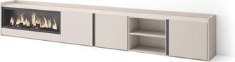 Skraut Home Skraut Home - Mueble Tv, Televisi&oacute;n, Muebles De Sal&oacute;n, Almacenaje, 315x35x50cm, Para Tv Hasta 80, Chimenea El&eacute;ctrica Xxl, Estilo Moderno, Beige